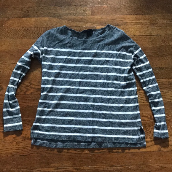 J.CREW XS Deck Striped Tee Gray White - Picture 4 of 8